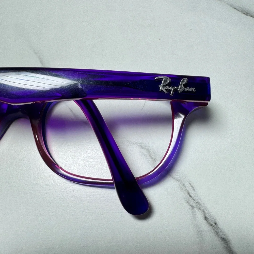 Ray-Ban RB 1555 3666 Purple Pink Rectangular Eyeglasses Frames 46-16-125